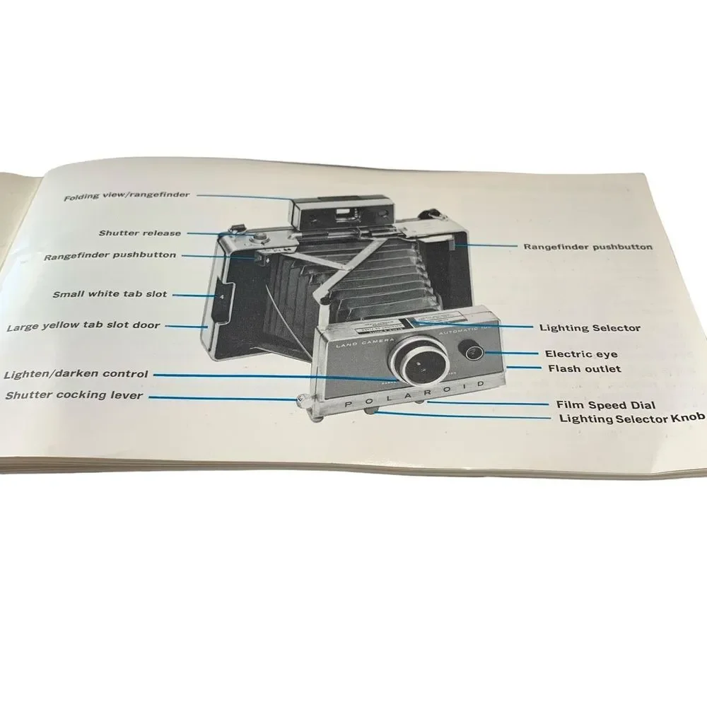 1970s Polaroid Automatic 100 Land Camera w/Bag Film Booklet and Extras Working